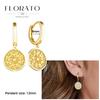 Evil Eye 925 Silver Ear Needle Exquisite Shell Zircon Retro Geometric Pendant Earrings for Women Fashion Party Jewelry