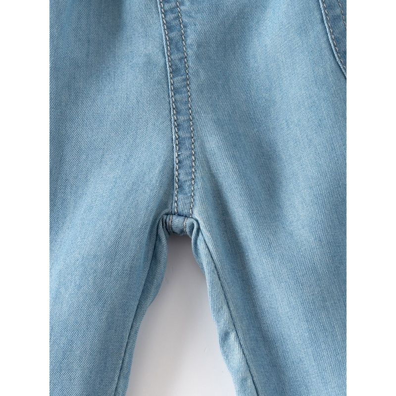 Boys' Pure Color Denim Children's Clothing Summer Children Casual Jogger Pants Mid Waist Anti Mosquito Pants Children's Thin Pants