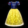 Vestito LED Luminoso per Bambina Ragazza Bambini Viola Verde Costume Cosplay Carnevale Festa di Compleanno Vestiti Costume di Halloween Abito da Ballo