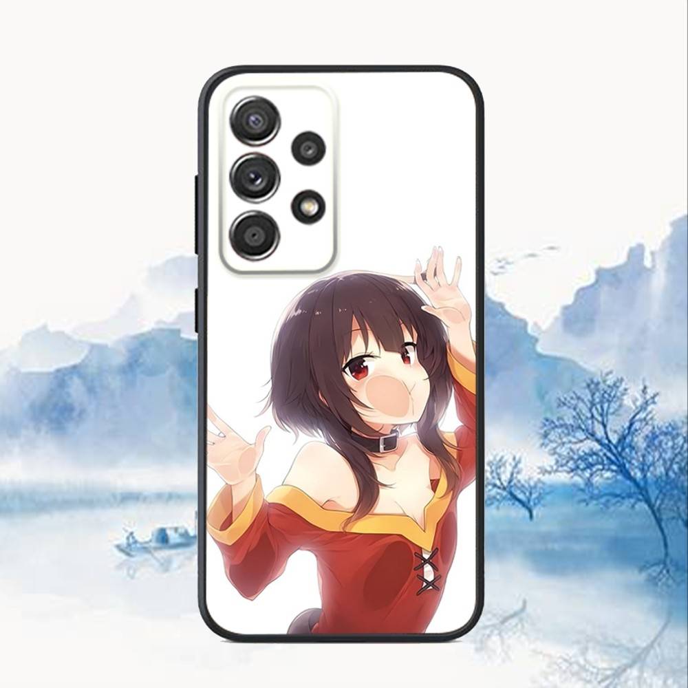 Megumin Anime K-KonoSubaS Phone Case For Samsung S25,S24,S21,S22,S23,S30,Ultra,S20,Plus,Fe,Lite,Note,10,9,5G Black Cover
