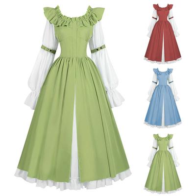 Sexy Retro-Halloween-Gothic-Hosenträger-Hüftwickel-Gothic-Trompetenärmel-Sexy-Kleid für Damen