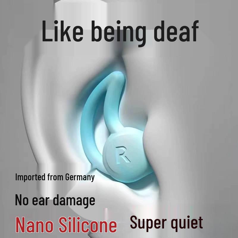 German Silicone Sleep Earplugs for Anti-Noise and Silent Nights 3-layer Soundproof White (with Case)