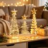 3Packs Vintage Golden Metal Christmas Trees - Mini Star Tabletop Decor,Decor for Home,Office And Party Arrangements