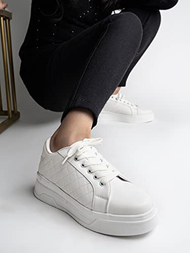 

Shoetopia Girls A-36 White Sneaker - 6 Uk (Girls-A-36-White) 6 UK белый