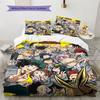 Anime Hero Academia Pattern Bedding Set Quilt Cover Pillowcase Home Decor Gift (1 * Duvet Cover + 2 * Pillowcase, Without Core)