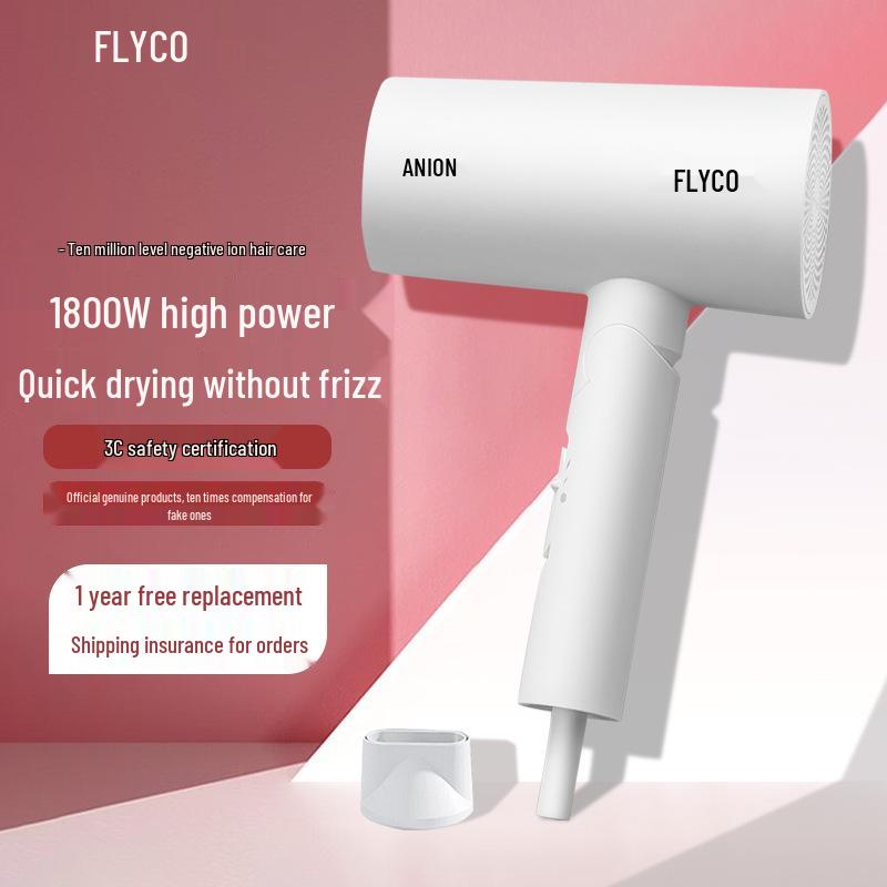 Flyco High Power Foldable Hair Dryer with Negative Ions for Damage-Free Quick Drying