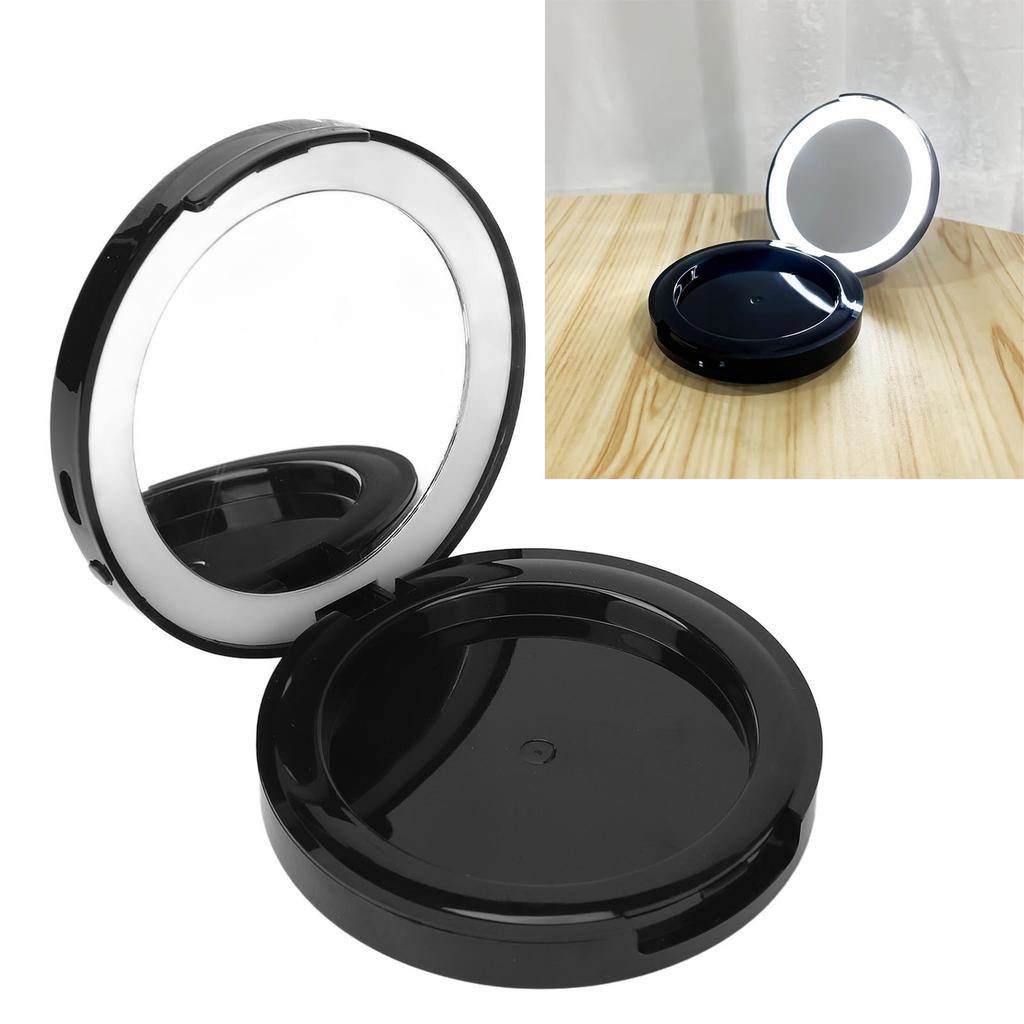 Cushion Foundation Case LED Light Round Mirror Compact Internal Case Cosmetic Empty Package