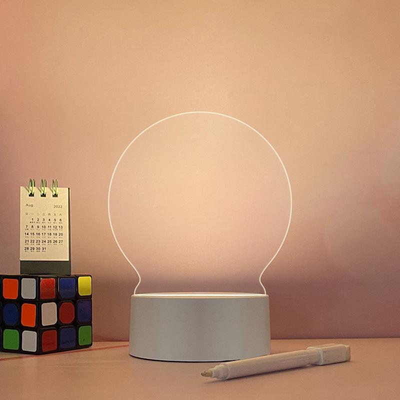 Acrylic Luminous Erasable Message Board & Desktop Calendar with Pen