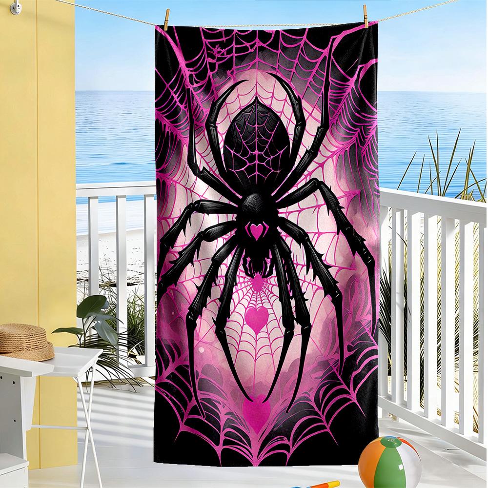 Spider Web Beach Towel Super Soft & Absorbent Comfortable Lightweight Suitable for Sports, Travel, Swimming, Yoga, Bathroom, Beach, And Pool