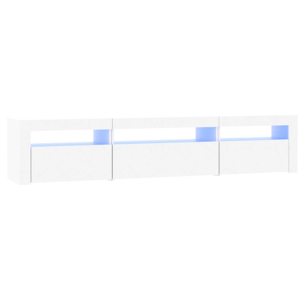 Vidaxl Szafka Pod Tv Z Oświetleniem Led, Biała, 195X35X40 Cm