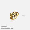 Trendy Enamel Leaf Open Ring 304 Stainless Steel Rust Resistant Women's Jewelry for Graduation Gift Casual Wear