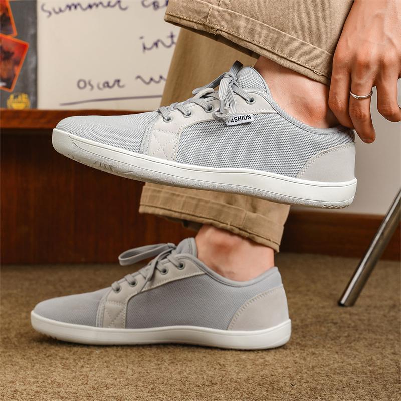 Wide Toe Mesh Casual Sports Shoes Breathable Lightweight Walking Shoes Training Exercise Sneakers Leisure Flats