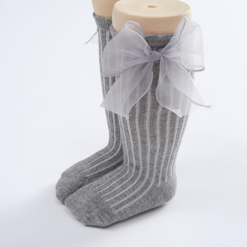 Baby Lace Bow Mid-Calf Socks Newborn Cotton Knitted Breathable Socks Baby Socks 0-3 Years Old