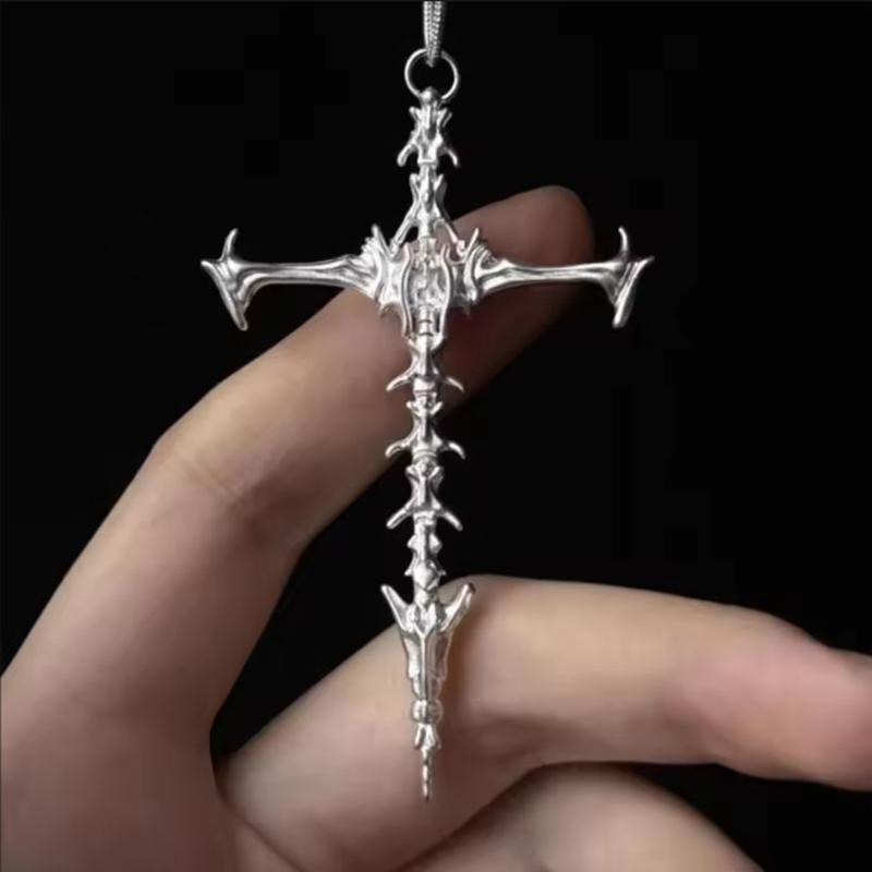 Vintage Hip-Hop Punk Skull Cross Pendant Necklace for Women Fashion Accessories Classic Gothtic Charm Zircon Party Gift