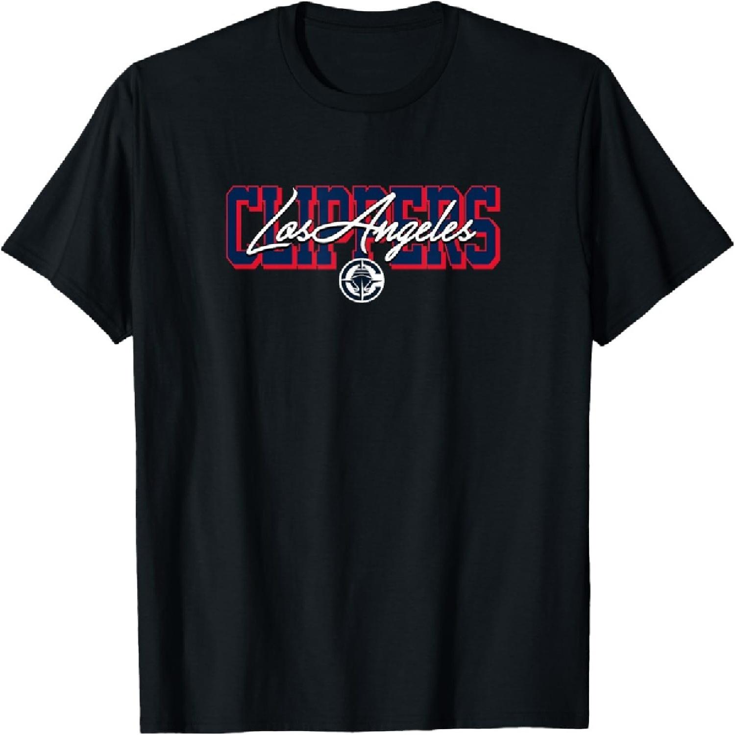 NBA - Los Angeles Clippers Blockletter Script Black T-Shirt S