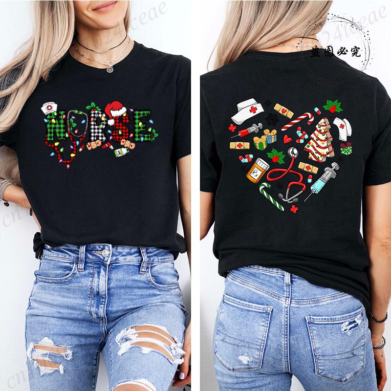 Nurse Christmas ShirtChristmas Nursing TShirtNurse Life TeesER Christmas Party TShirtsParty Crew TeesWomens Clothing