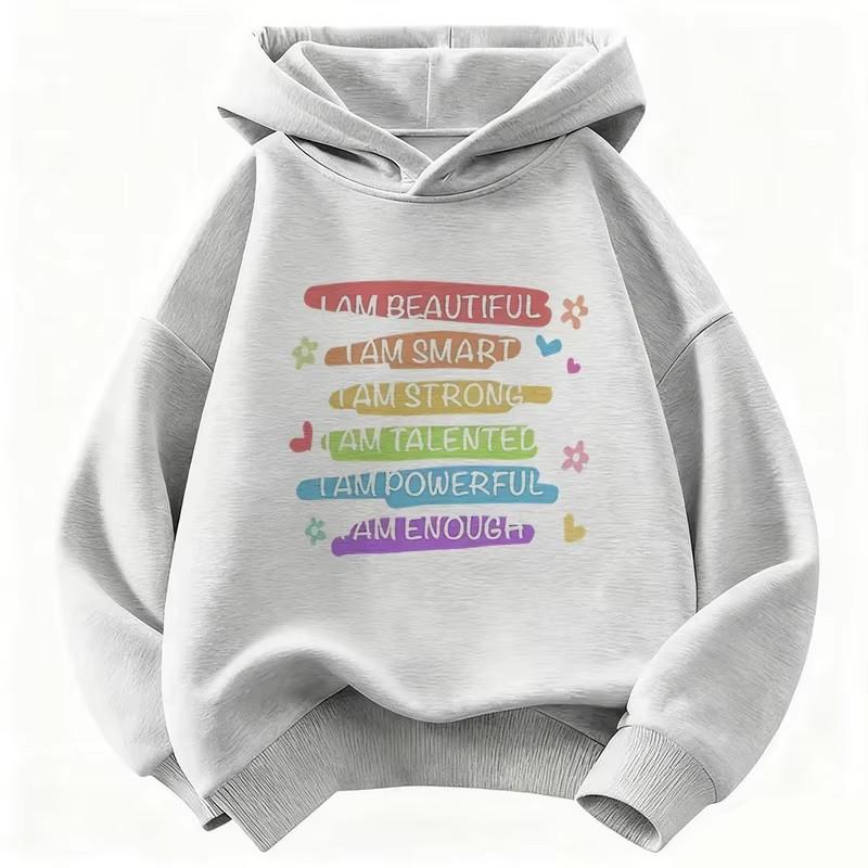 Spring Autumn Kids Hoodie Sweatshirt Lovely Fashion Letter Graphic Print Casual Boys and Girls' Daily Wear