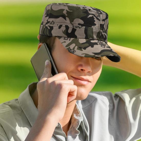 Camouflage Baseball Cap Unisex Lett Anti-UV Solbeskyttelse Bærbar Sommer Flat Hat Utendørs Trening Vandring Sport Cap Voksen Soldat Hat