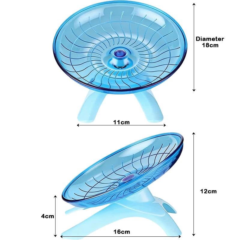 Silent Hamster Flying Saucer Wheel Quiet Exercise Runner for Syrian Hamsters Hedgehogs Squirrels - Stable Stand Non-Slip Toy