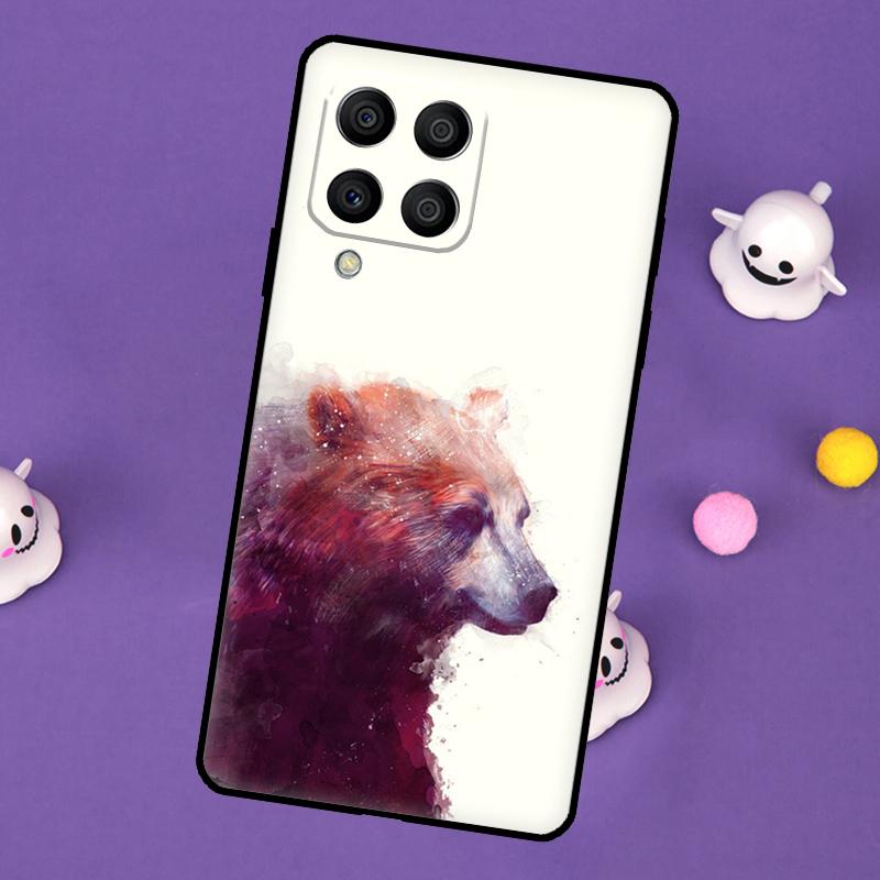 Cute Cartoon Bear Cover For Samsung Galaxy M55 M15 M33 M13 M23 M53 M31 M51 M14 M34 M54 M20 M30s M52 M32 Case