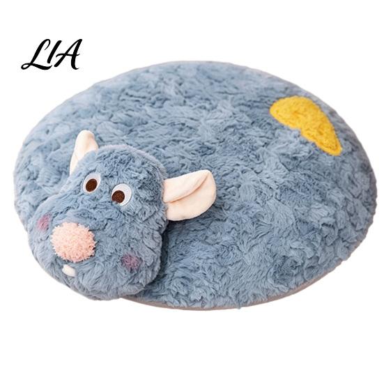 Animal Design Floor Cushion Plush Seat Cushion, Sheep Cat Mouse Round Chair Pad, Memory Skin Friendly Fabric Foam Pillow Sitting for Home Living Room