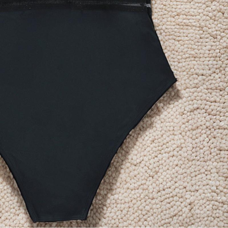 New One-word Shoulder Webbing Sexy High-waisted One-piece Bikini Swimsuit Swimsuit Women