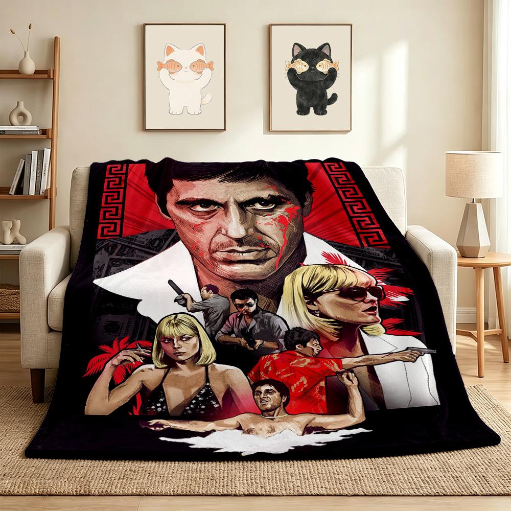 Scarface Saga Flannel Blanket Throw Blanket Soft Warm Sofa Bed Camping Home Decor Unique Christmas Gift C921180