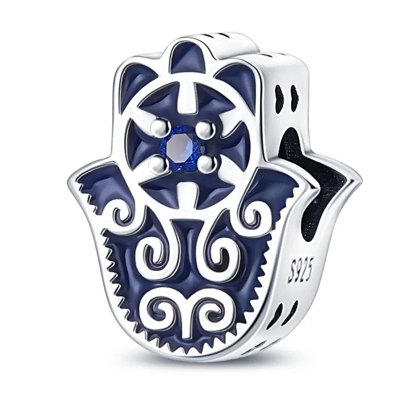 Copper Blue Devil Demon Eyes All-Seeing Eye Mini Dangle Original Beads Charms For Pan Bracelet Jewellery Gift