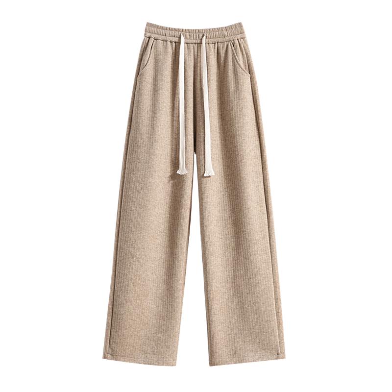 DIMANAF Plus Size Women Long Pants Thick Knitted Loose Casual Elastic Waist Lady Winter Autumn 2025