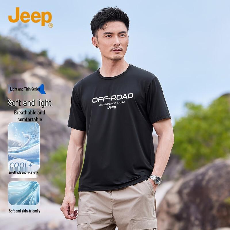 

JEEP Men s Casual Round Neck Short Sleeve T-Shirt M