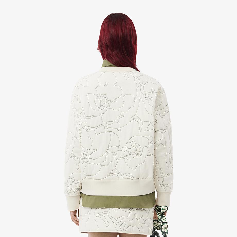 [Lacoste] Women's Flower Pattern Reversible Padded Sweatshirt SF2686-54NID8