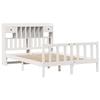 VidaXL Lit bibliothèque sans matelas blanc 140x200 cm bois pin massif, lit, meuble de chambre à coucher, lit avec rangement, 3321744