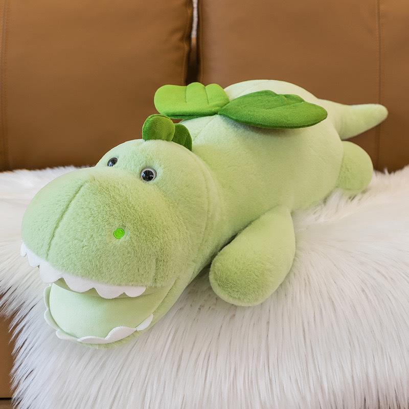 Angel Dragon Dinosaur Plush Toy - Cute, New Style Hugging Pillow & Birthday Gift Doll 85 cm зелёный