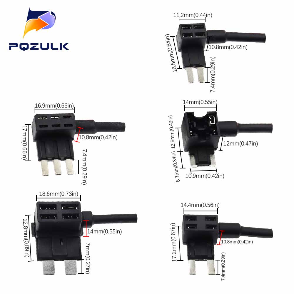12V Mini Small Medium Size Car Fuse Holder Add-a-circuit TAP Adapter with 10A Standard ATM Blade Fuse Take Electrical Appliances Fuse Holders1