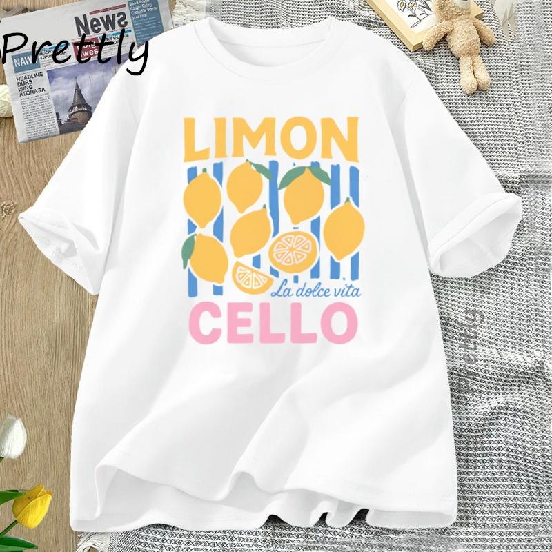 Limoncello T Shirt Summer Fuits La Dolce Vita Lemon Tee Retro Italian Summer TShirt Graphic Tee Y2k Clothes Short Sleeve Unisex