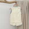 Korean Style Summer Baby Clothes Set: Cartoon Bear Sleeveless Vest with Shorts for Boys and Girls