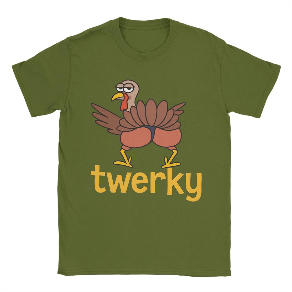Thanksgiving Day Twerky T-Shirt Summer 100 Cotton T-Shirts For Couple Harajuku Casual Tshirt Short Sleeve Classic Top Tees