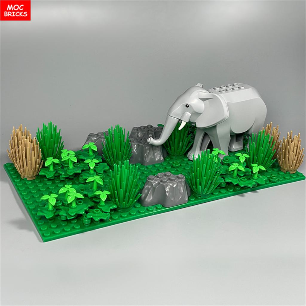 MY OWN CREATION Blocks Animal War Elephant Habitat Thick Forest Grassland Desert Ancient Battle Scene Assembled Building Blocks Children Playthings