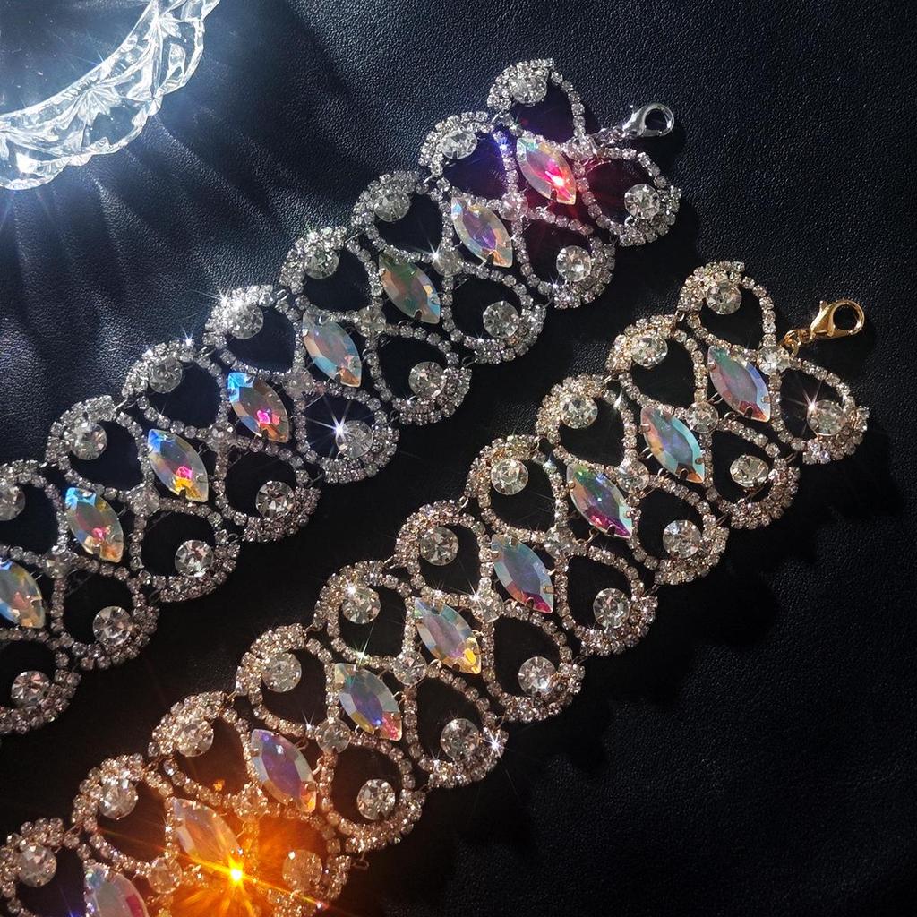 Geometric Rhinestone Choker Necklace for Women - Shiny, Versatile, European & American Style