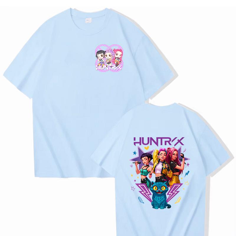 Kpop Demon Hunters Print Graphic Tshirt Summer Woman Man Clothes Movie T Shirt Unisex Short Sleeve Tops Comfortable T-shirt