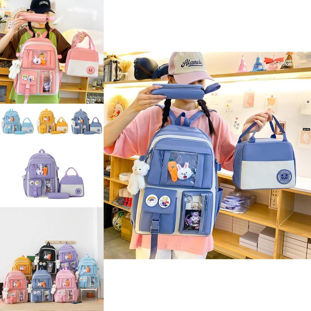 Fashionable Versatile Backpack Set For School And Outdoor Leisure In Multiple Colors