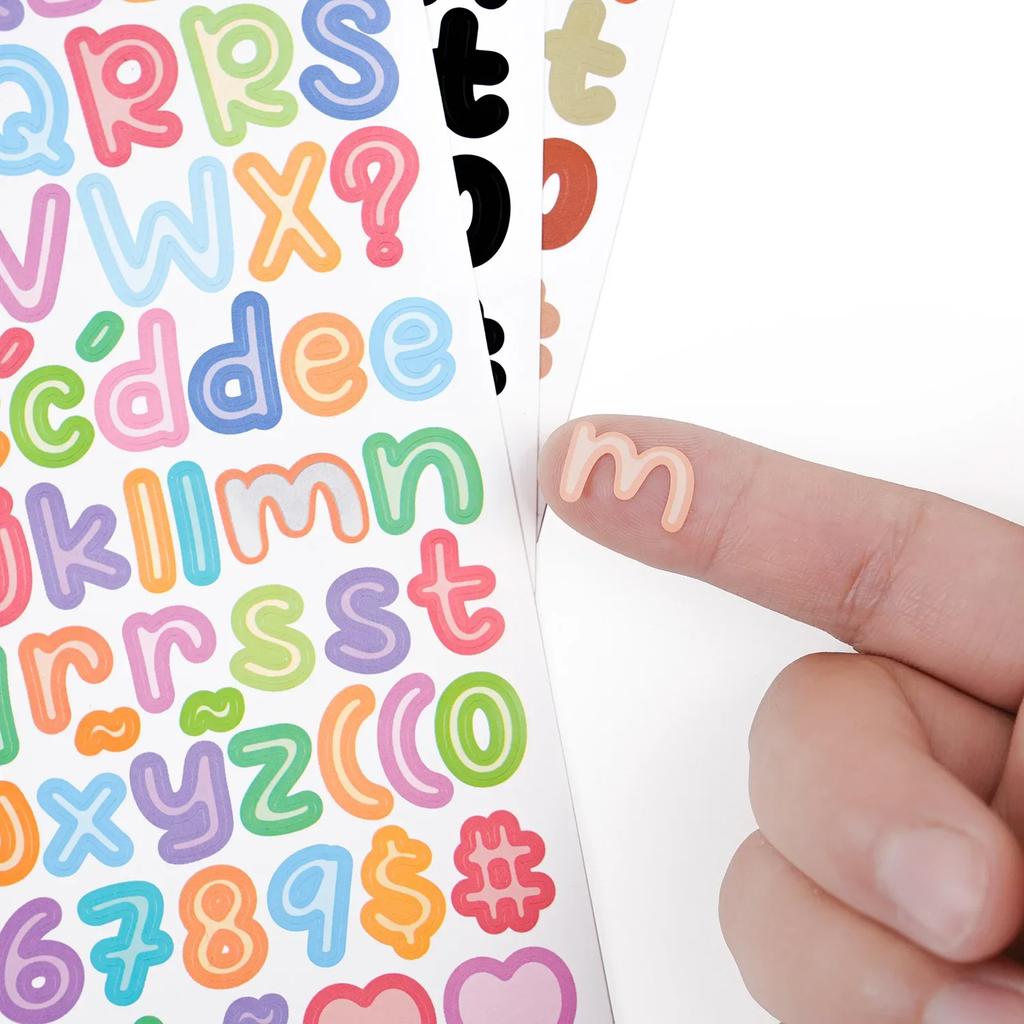 0.5 Inch 5 Sheets Small Letter Stickers Number Alphabet Sticker for Stationery Scrapbook Grad Cup Mug DIY Crafts Art Making
