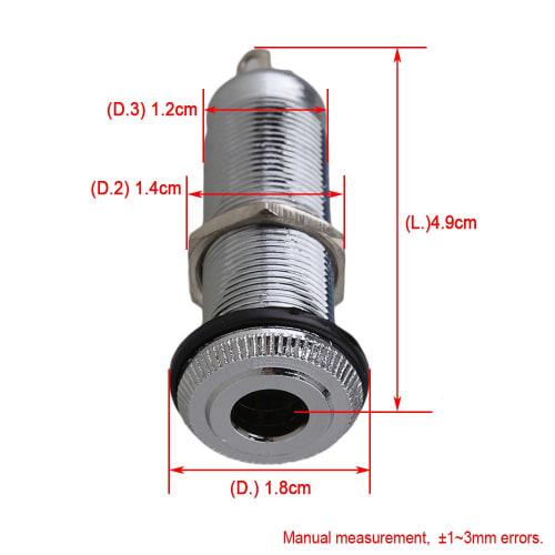Yibuy Nickel 1/4 Inch Guitar/Bass Jack, Cylinder Flush Mount, Cylindrical Socket, High Reliability, Easy Installation, Improved Sound Quality