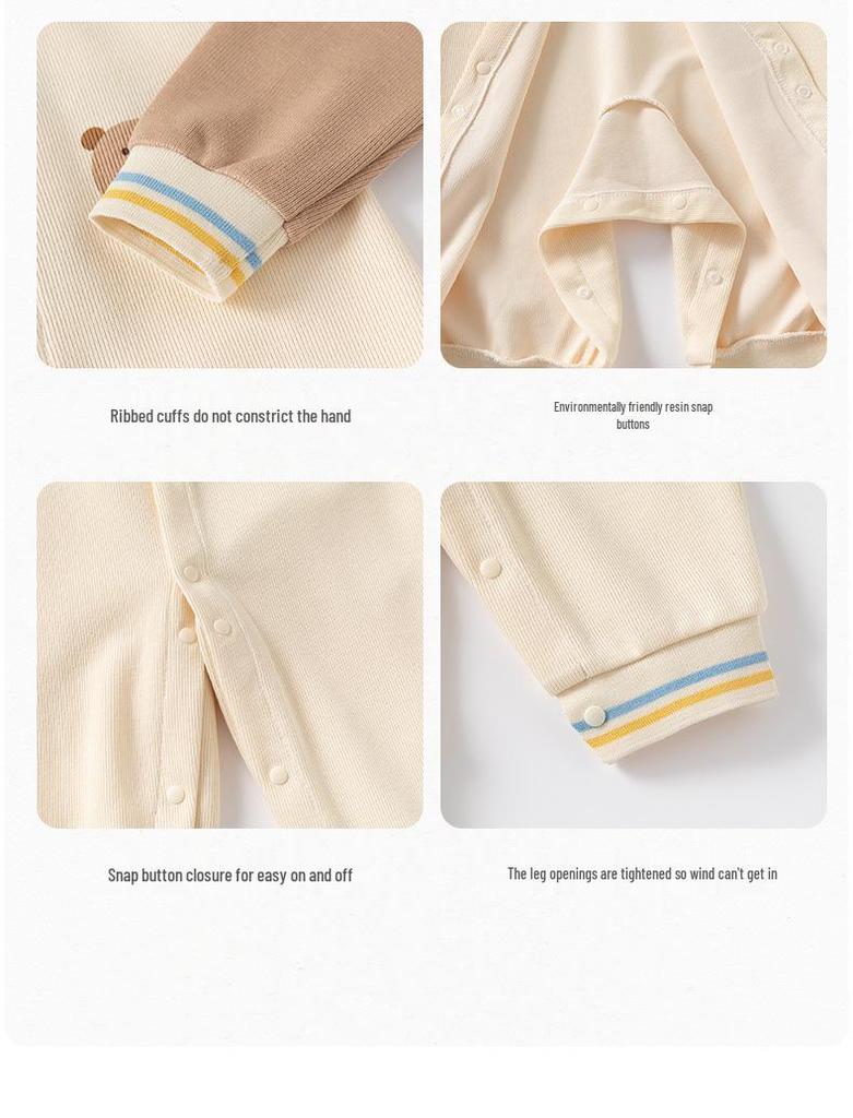 Modischer Baby Langarm Strampler - Frühling/Herbst Stil, Niedlicher Neugeborenen Jumpsuit für Ausflüge