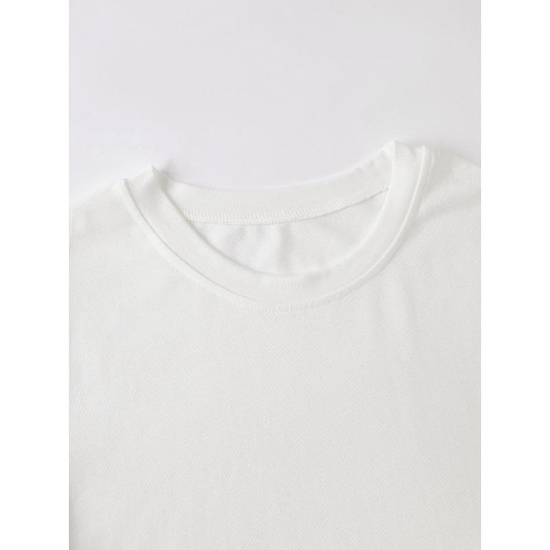 Damen T-Shirt mit spanischem Alphabet & - Buchstaben-Print - Spanisch - Geeignet für Spanischlerner, Lässige Rundhals-Kurzarmbluse