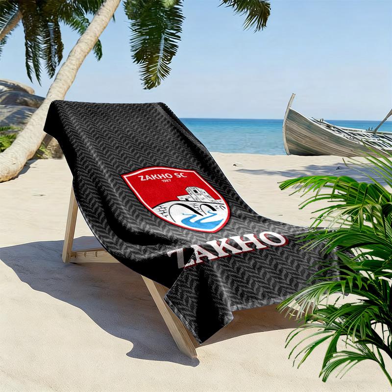 Zakho Sport Club Logo Print Beach Towel, Large Soft Quick Dry Towel for Beach Camping Swimming