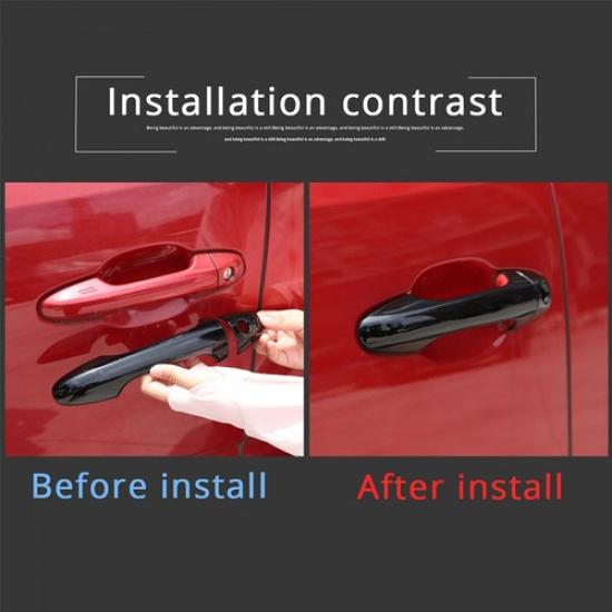 ABS Glossy Black Exterior Side Door Handle Cover Trim For Toyota Tacoma 2015-22