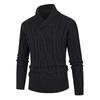 European And American Men's Knitting Pullover Hooded Top Slim Button Sweater