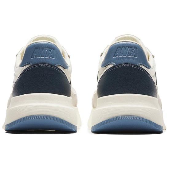 Anta Little Rock Candy Shock Absorbing Wear Resistant Low Top Casual Shoes Men Casual Shoes White Gray Blue 912428803-2