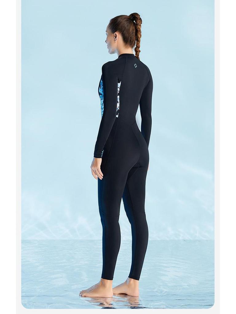 Women's Long Sleeve Lycra Wetsuit - One-Piece Snorkeling & Surfing Suit, Quick-Drying and Jellyfish Protective